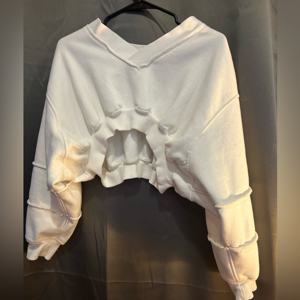 Urban Outfitters Cropped White Pullover